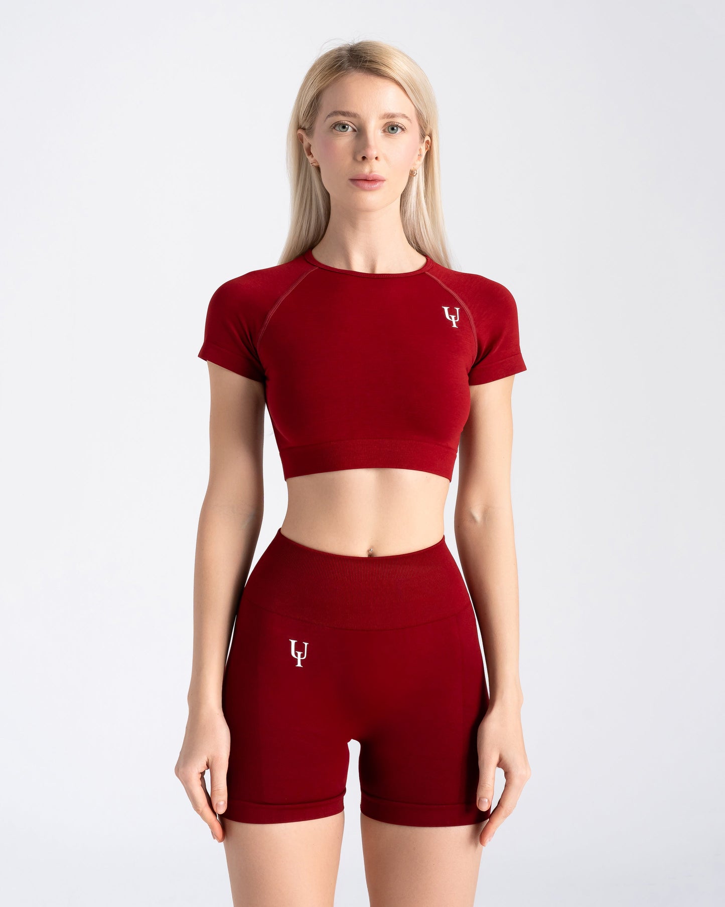 Zenith Kısa Kollu Crop Üst "Obsidyen Kırmızı"