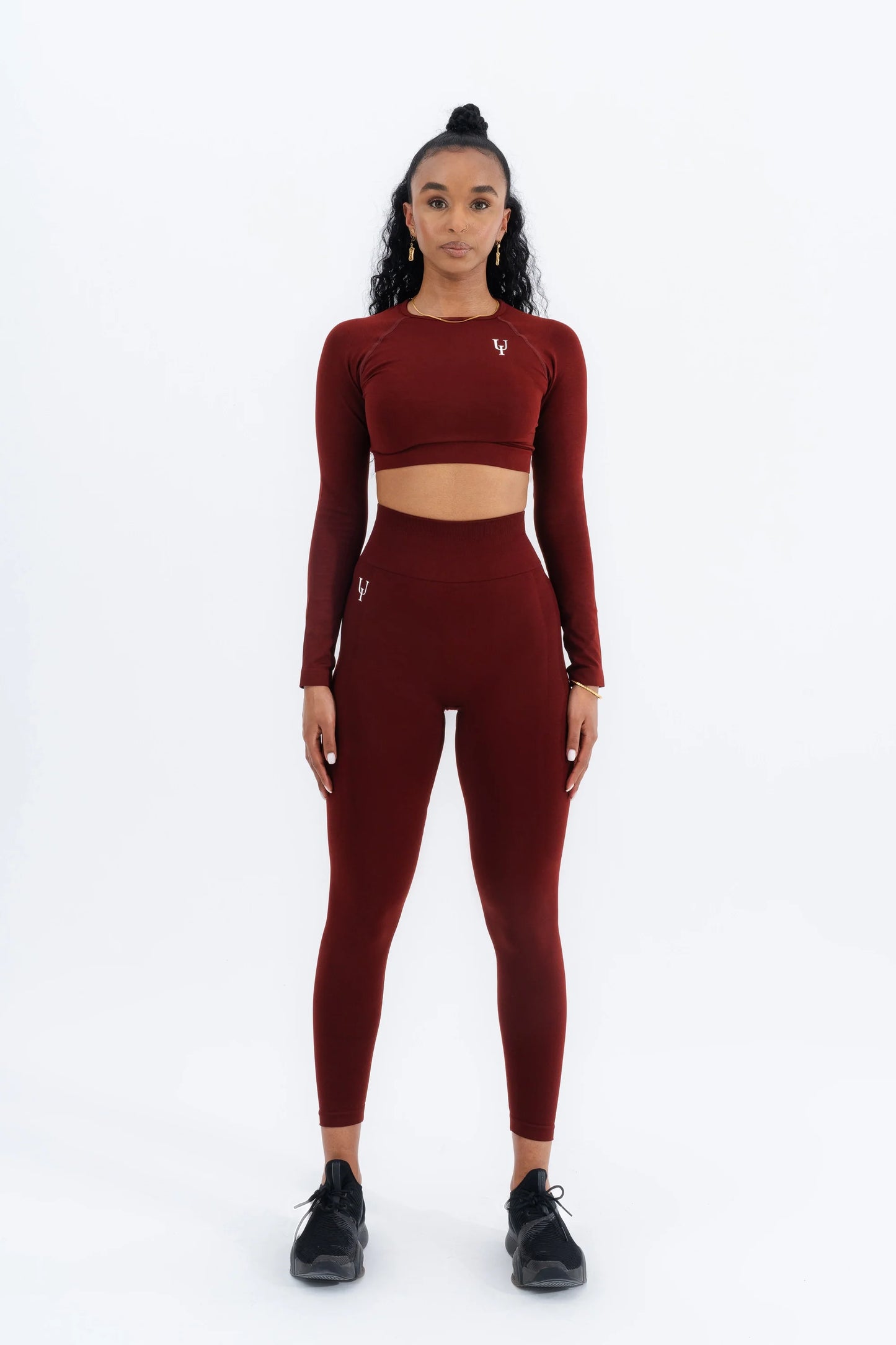 Zenith Uzun Kollu Crop Üst "Koyu kırmızı"