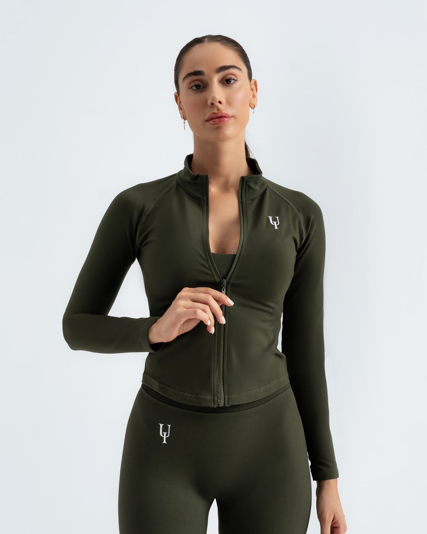 Sculpt-V Zip-Up Ceket "Olive Green"