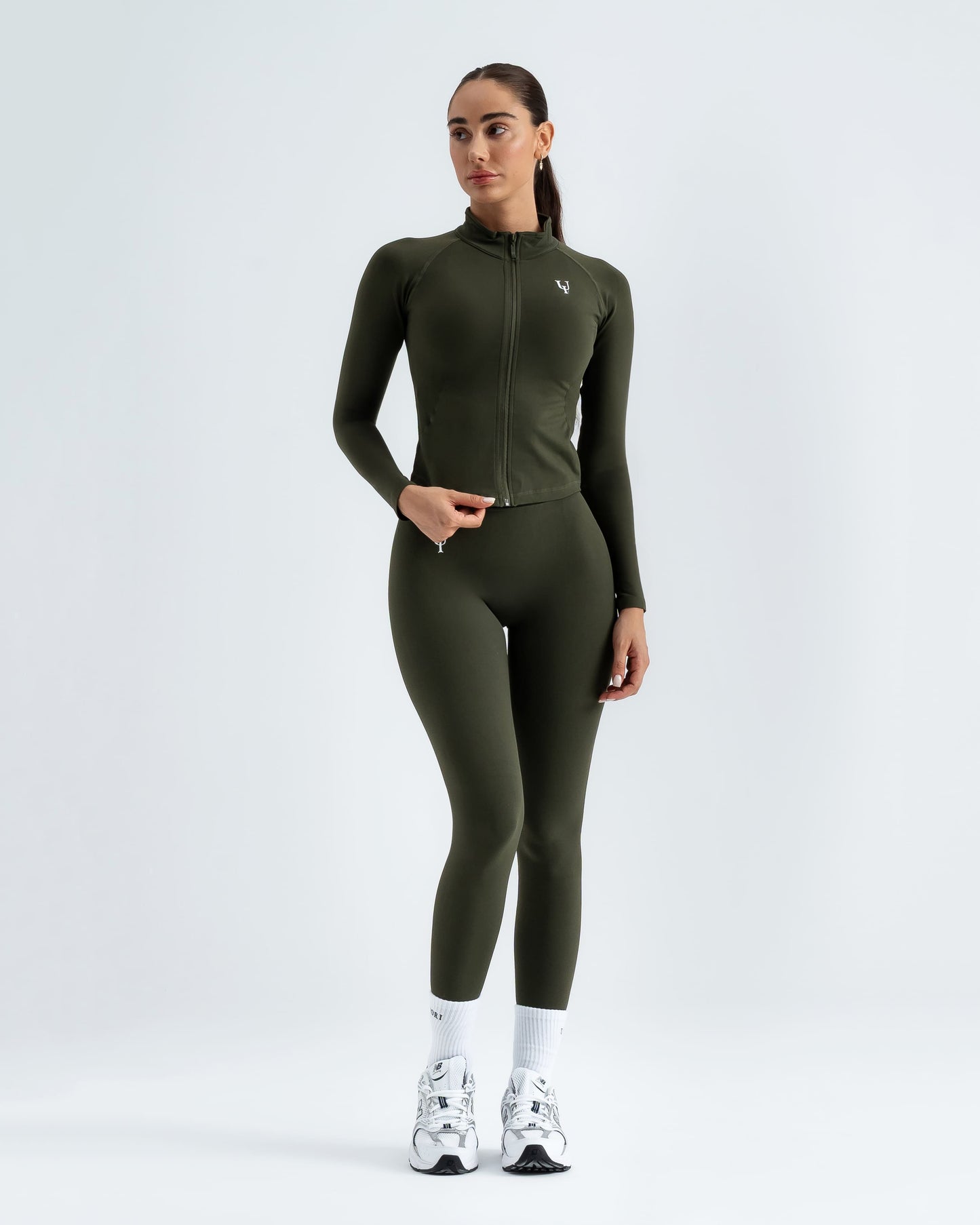 Sculpt-V Zip-Up Ceket "Olive Green"