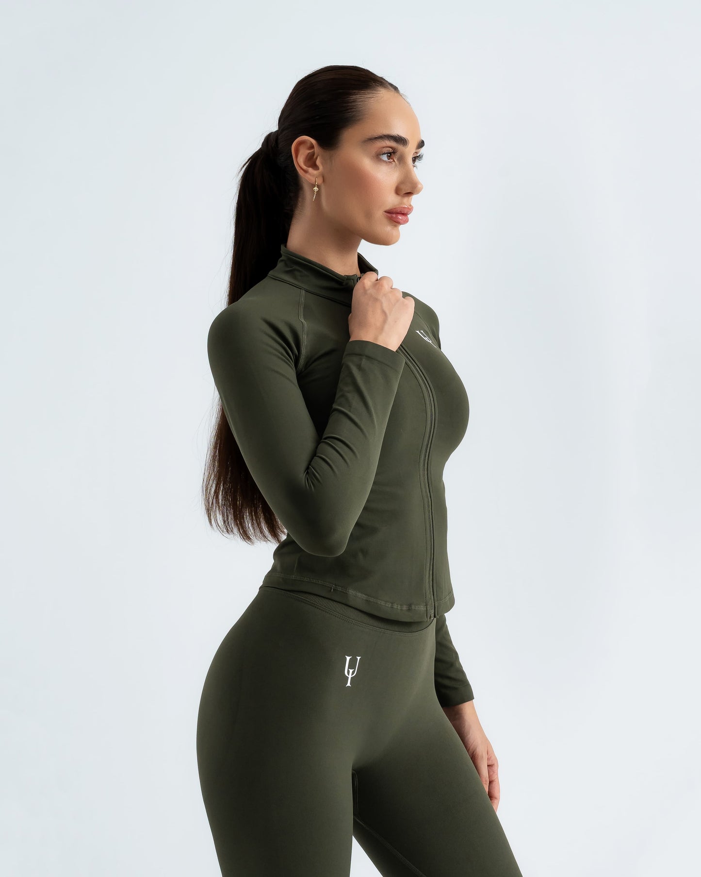 Sculpt-V Zip-Up Ceket "Olive Green"