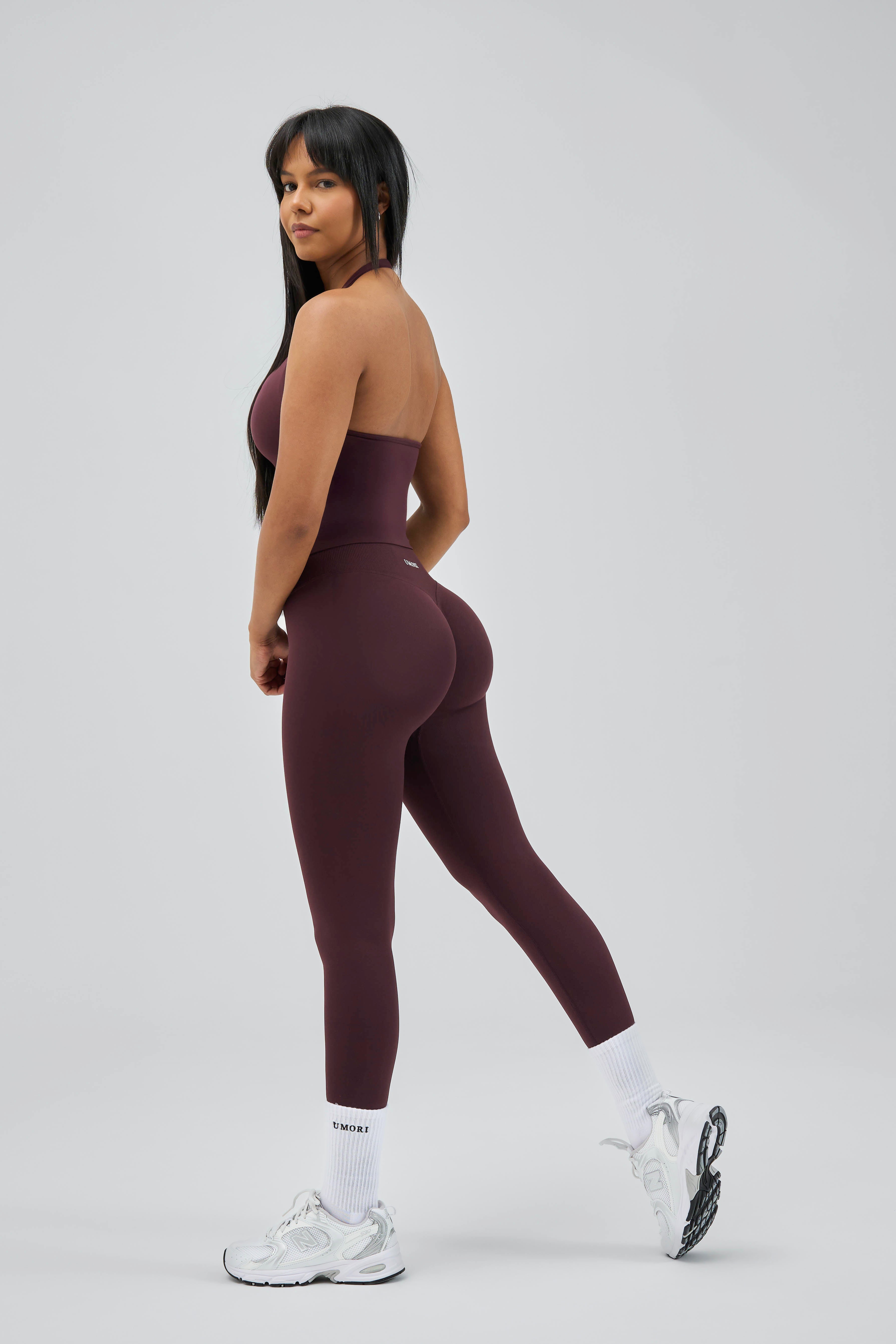 Sculpt V2-Aubergine Brown Scrunch Leggings – Umori Turkey
