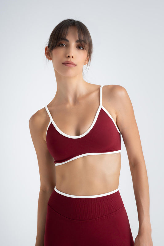 Sculpt X - Crimson Wine Bordeaux Seamless Bralette