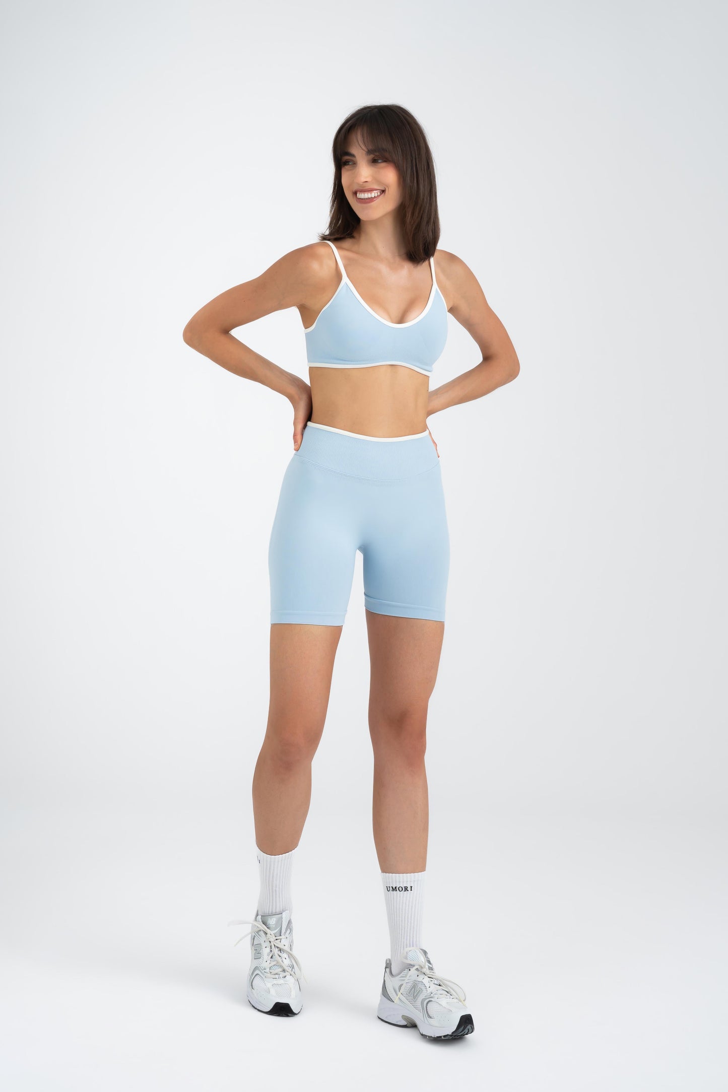 Sculpt X - Sky Dust Blue Seamless Scrunch Short